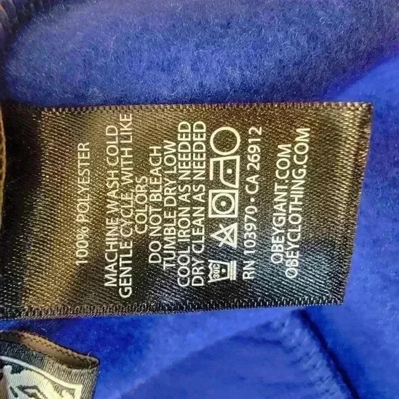 Obey Womens Half Zip Fleece Jacket Size Small Colorblock Kangaroo Pocket - Picture 5 of 12